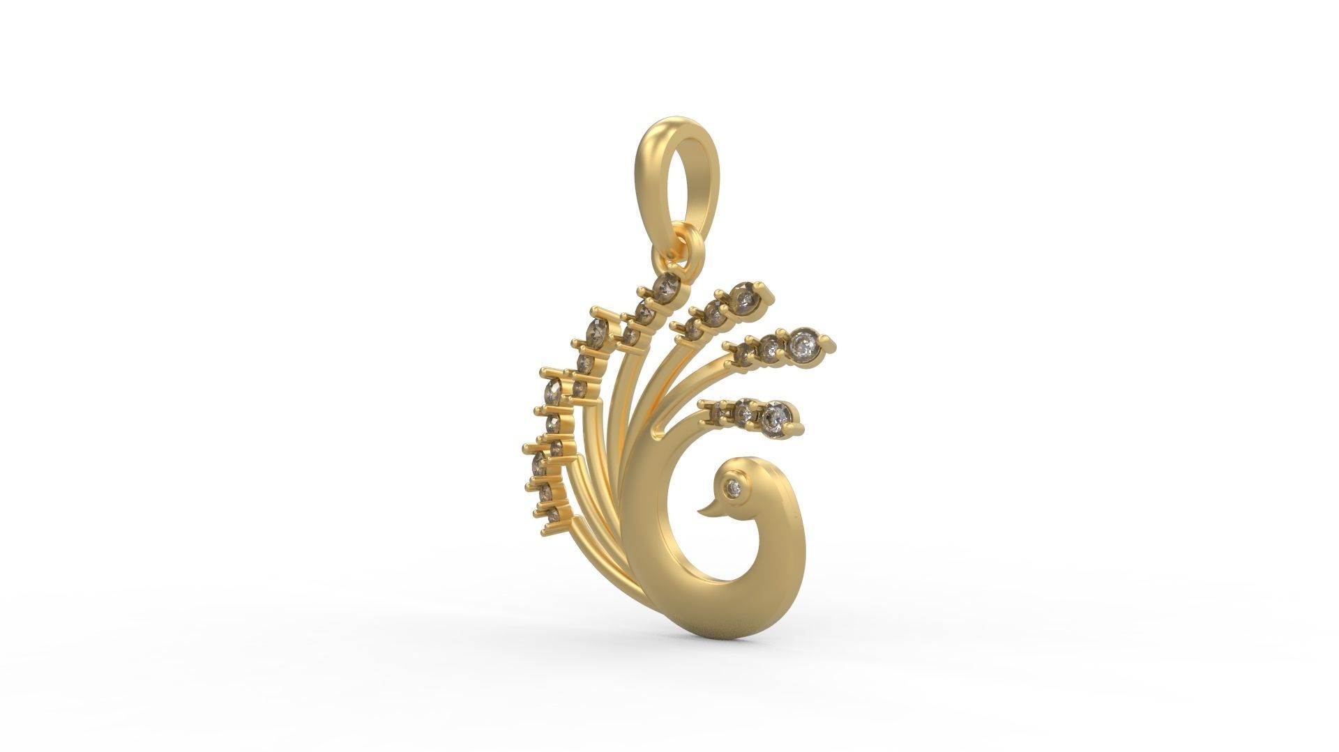 Peacock Pendant  3D print model_1