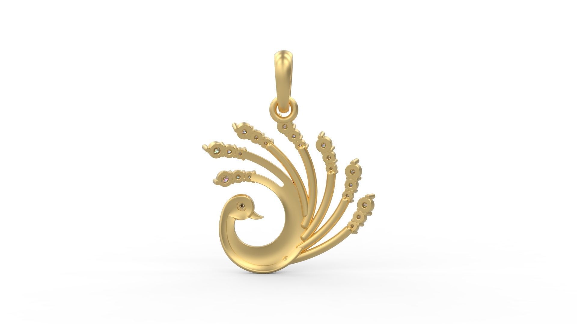 Peacock Pendant  3D print model_4