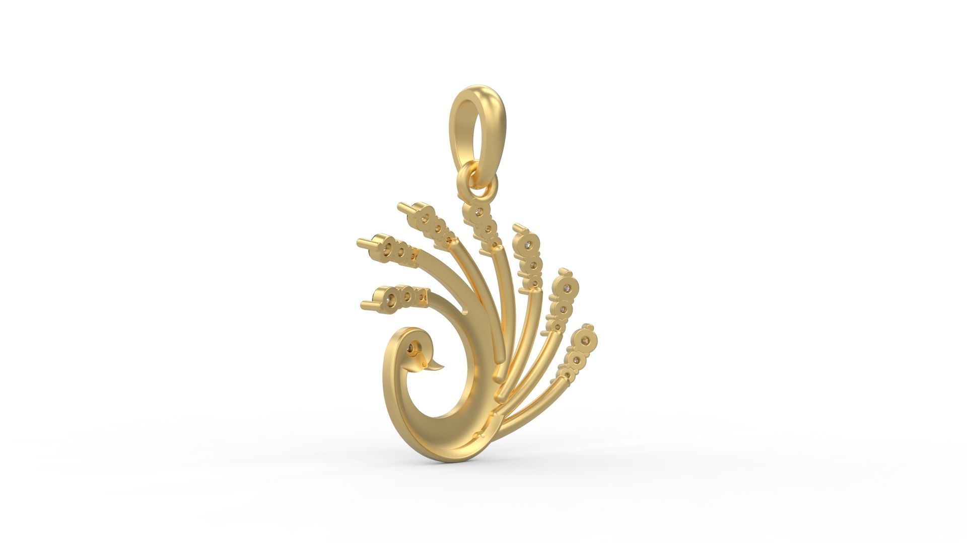 Peacock Pendant  3D print model_3