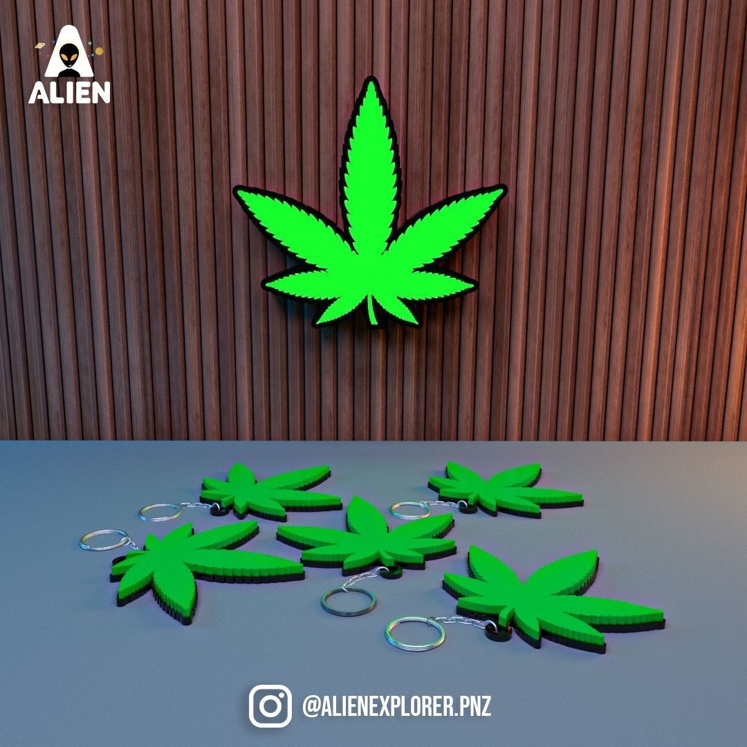 LAMP CANNABIS 3D 3D print model_3