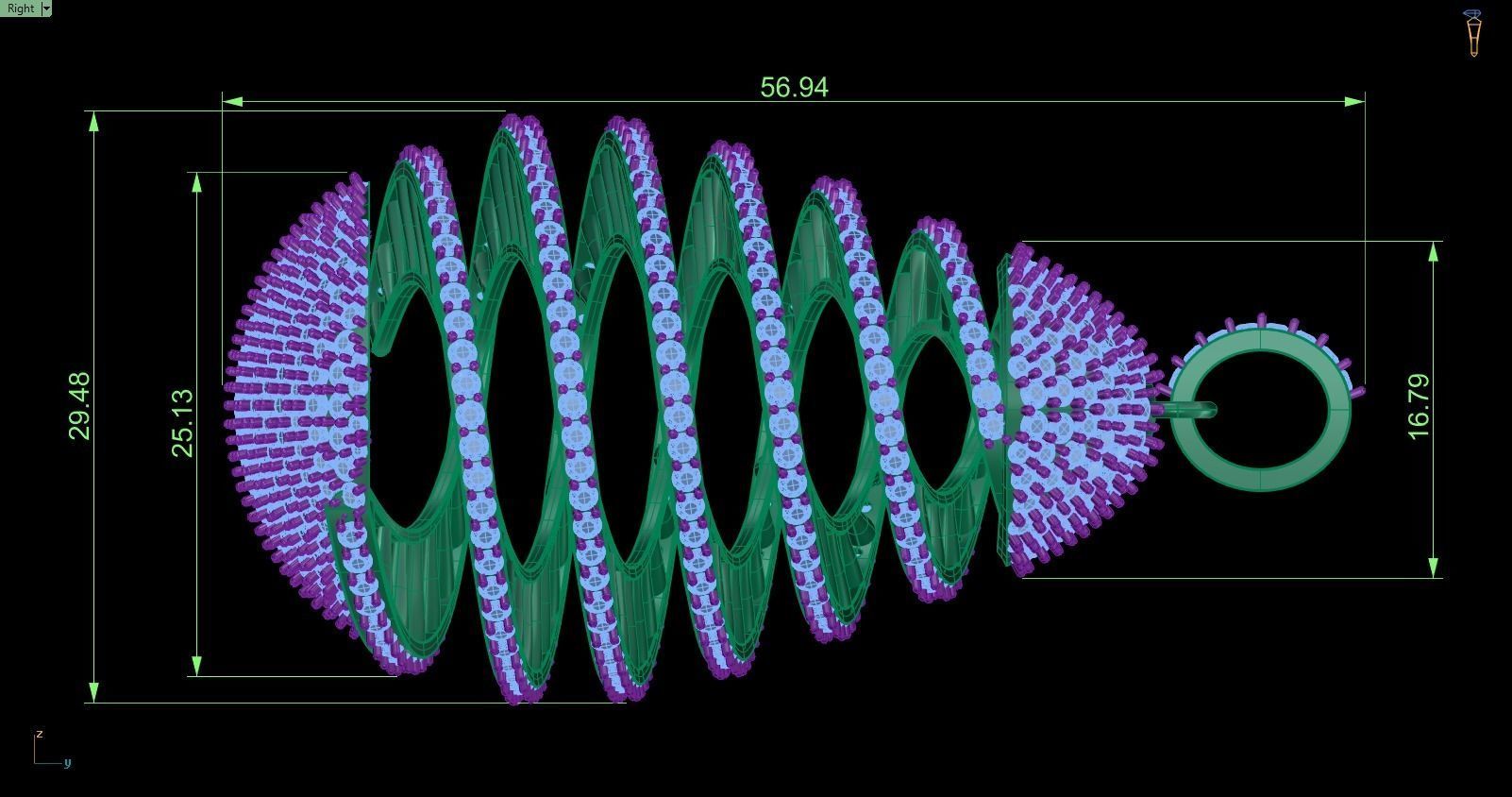 Pendant 786 3D print model_8