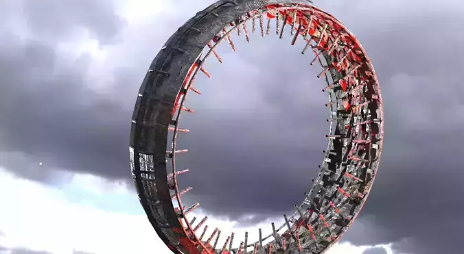 Sci Fi Dark Gravity Ring 3D model