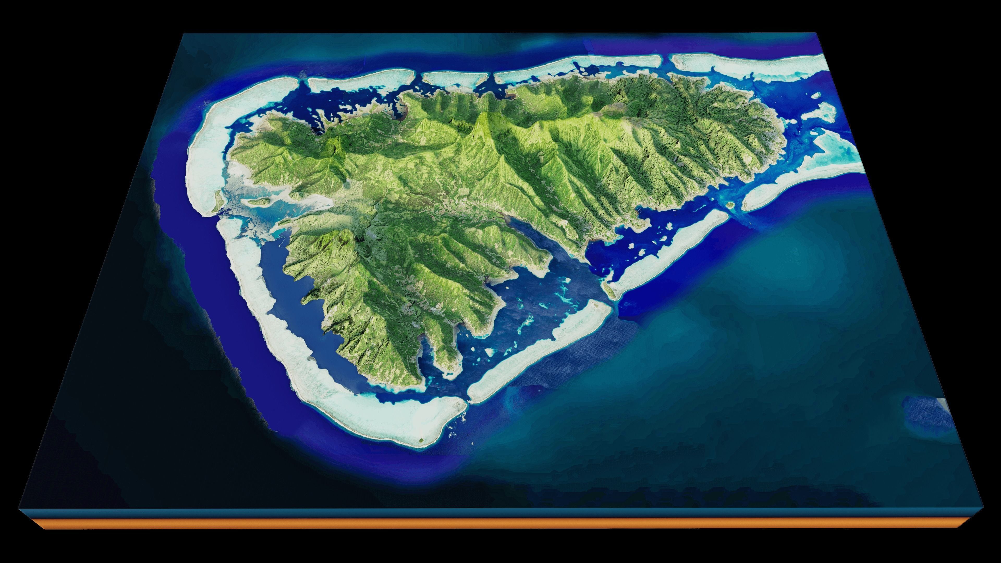 Raiatea island 3d terrain 3D model_4