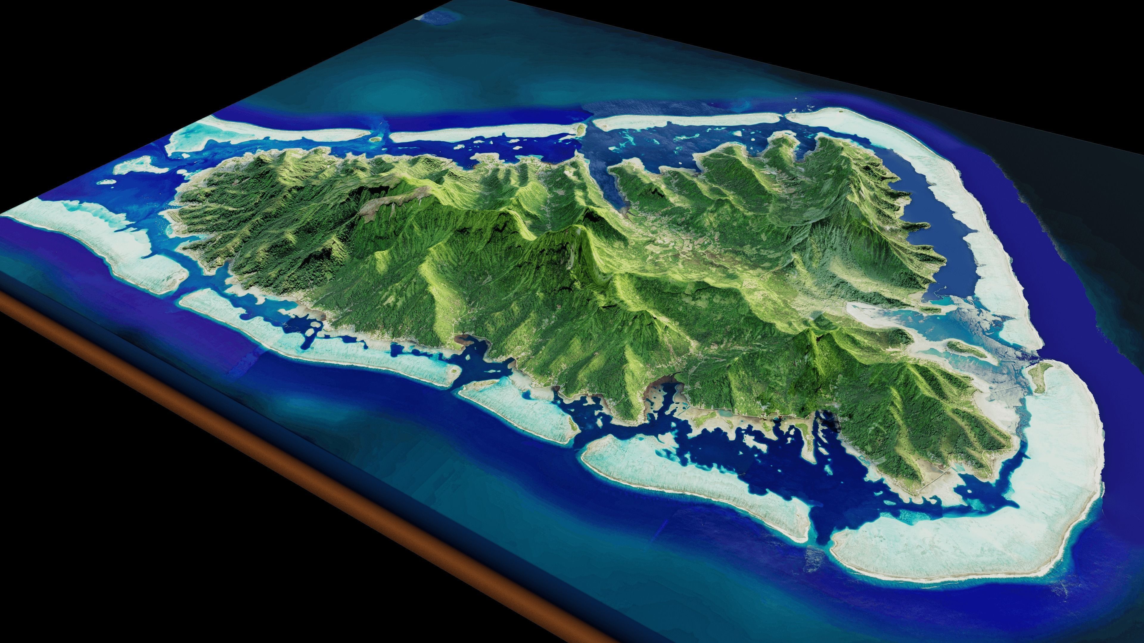 Raiatea island 3d terrain 3D model_11