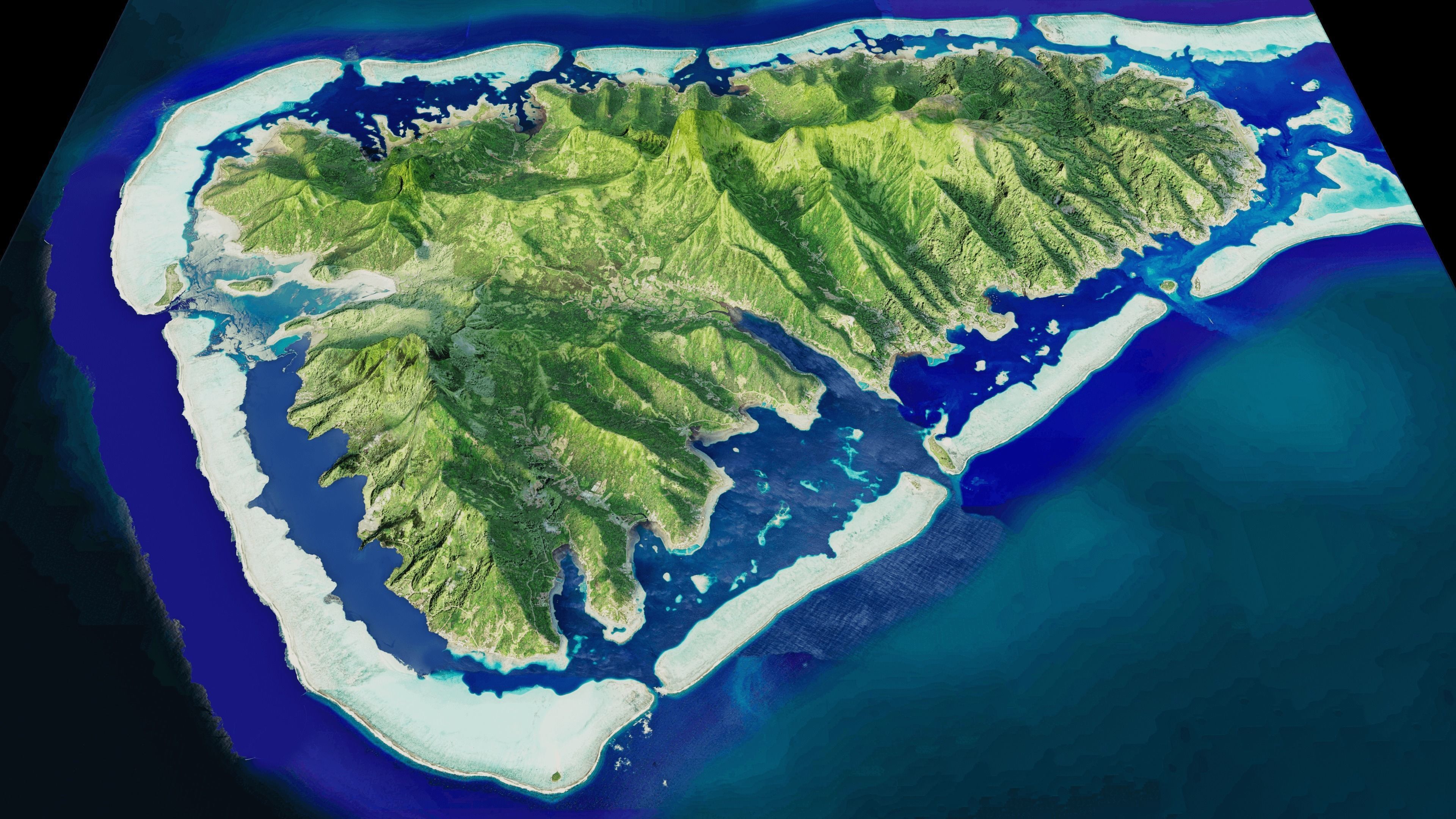 Raiatea island 3d terrain 3D model_5