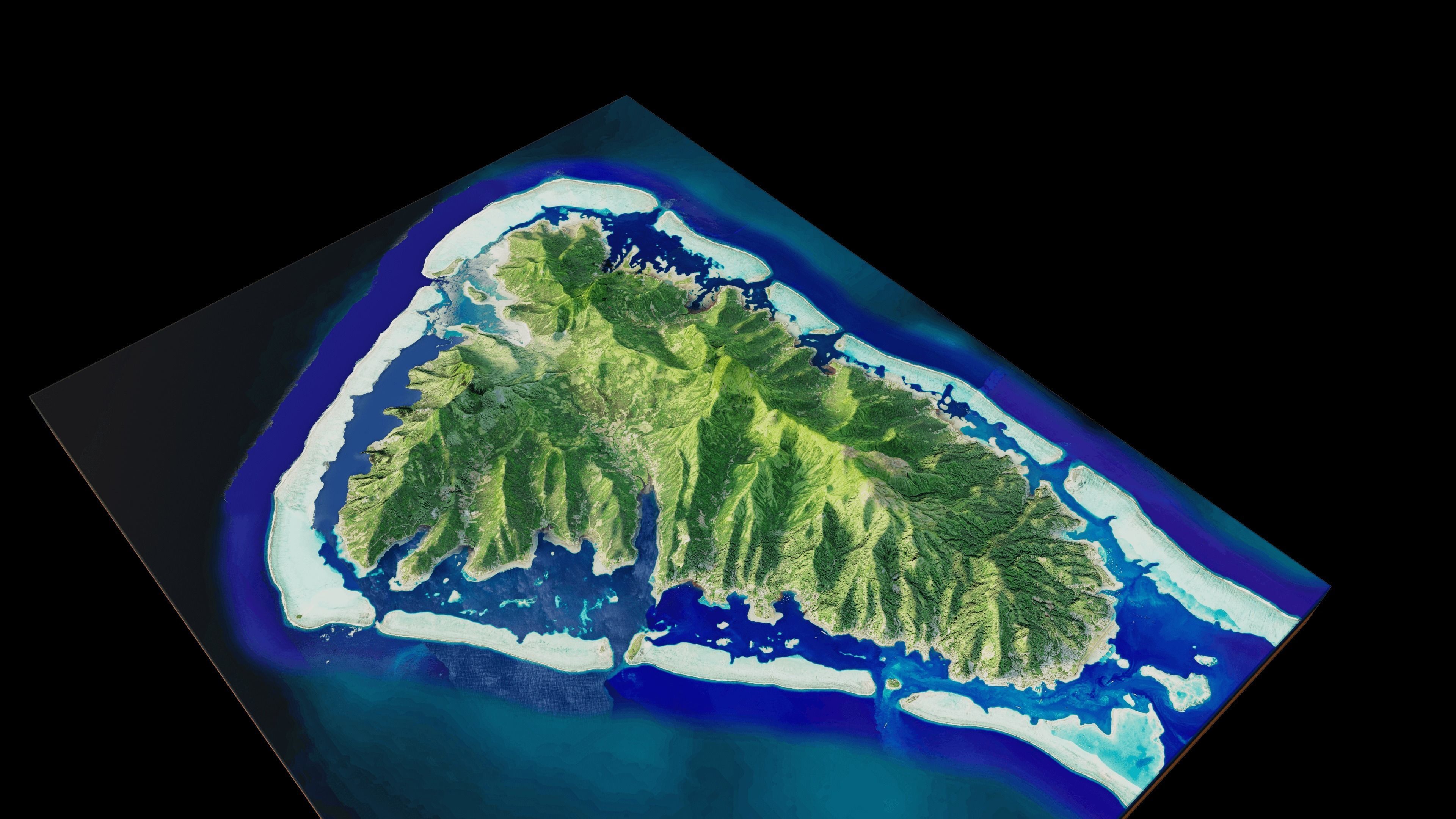 Raiatea island 3d terrain 3D model_7