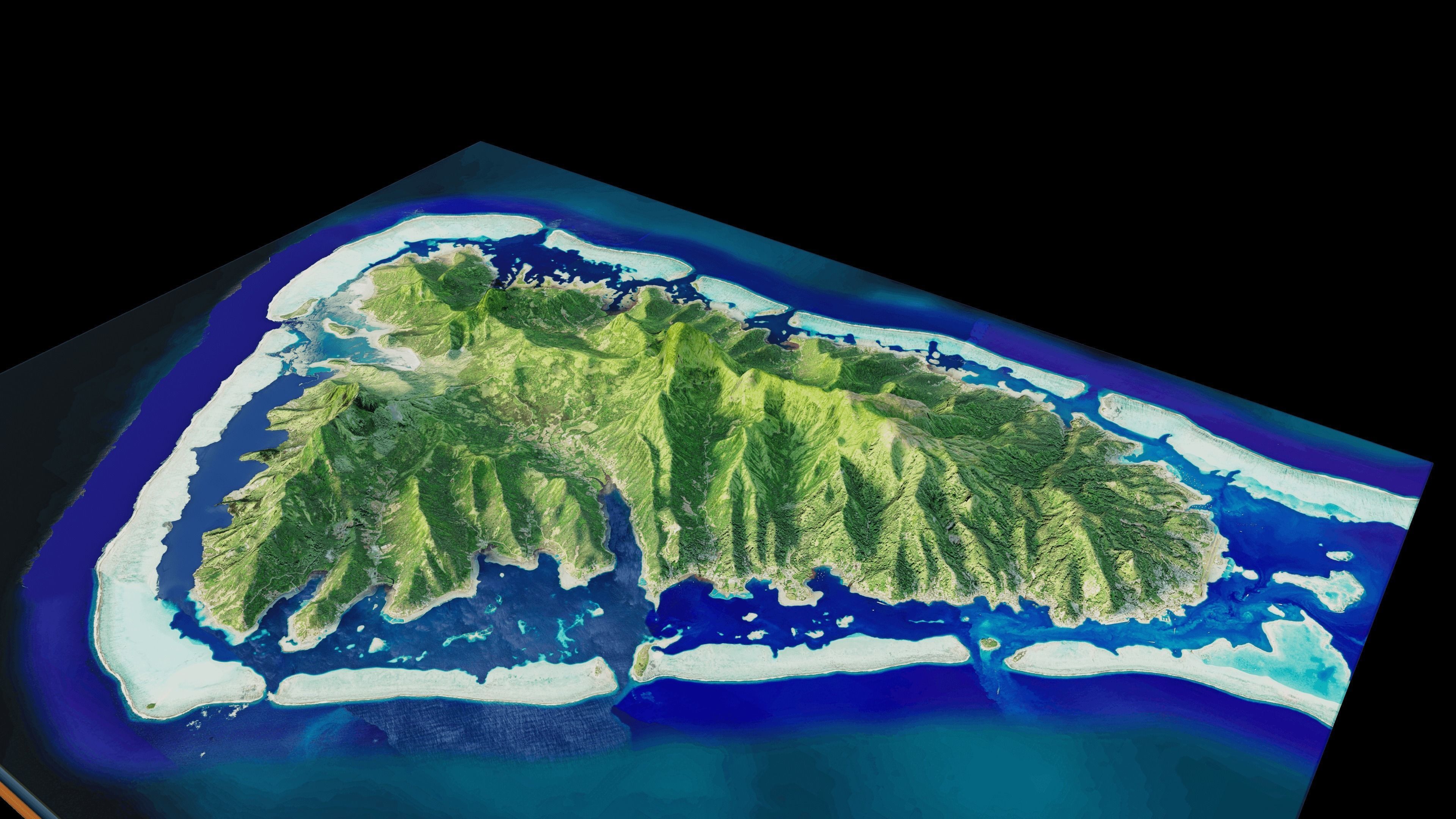 Raiatea island 3d terrain 3D model_6