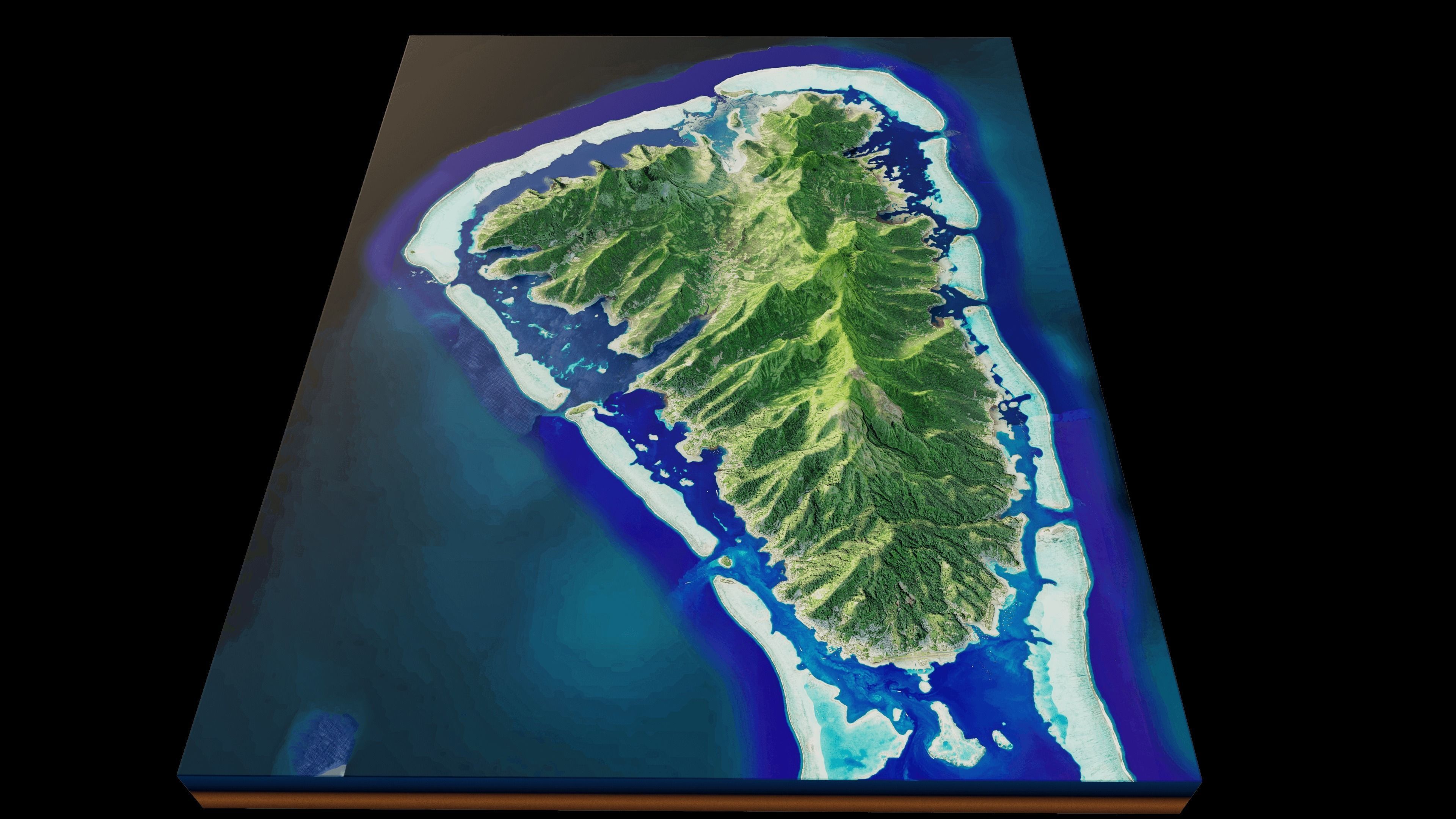 Raiatea island 3d terrain 3D model_8