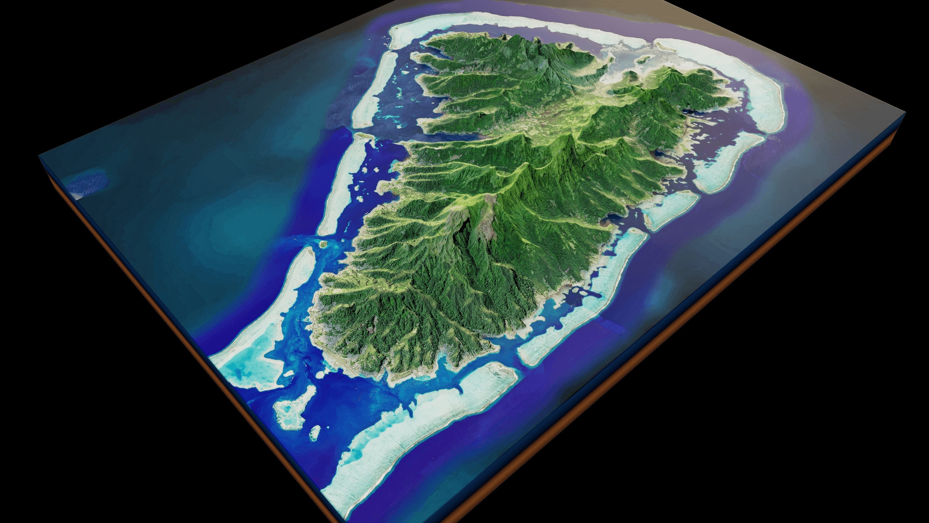 Raiatea island 3d terrain 3D model_9