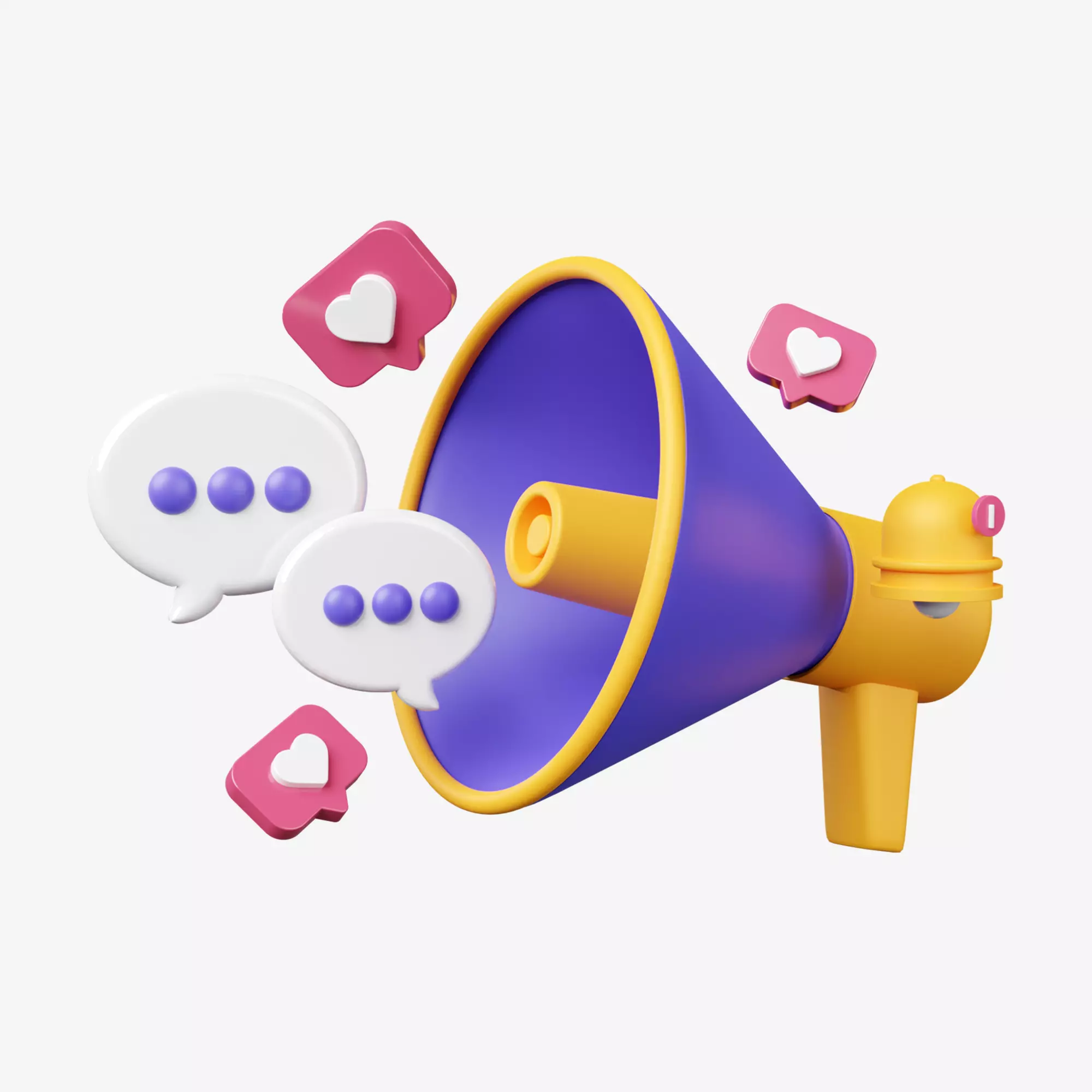 Microphone Message with Love 3D Illustration Low-poly 3D model