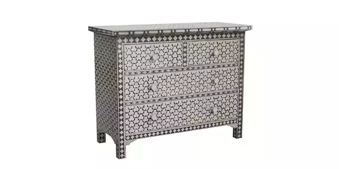 Black Bone Bohemian Chest Of Drawers
