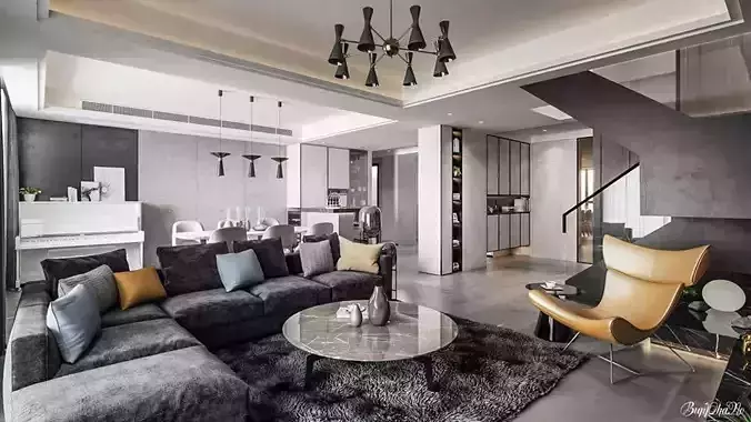 Interior LIVINGROOM Sketchup