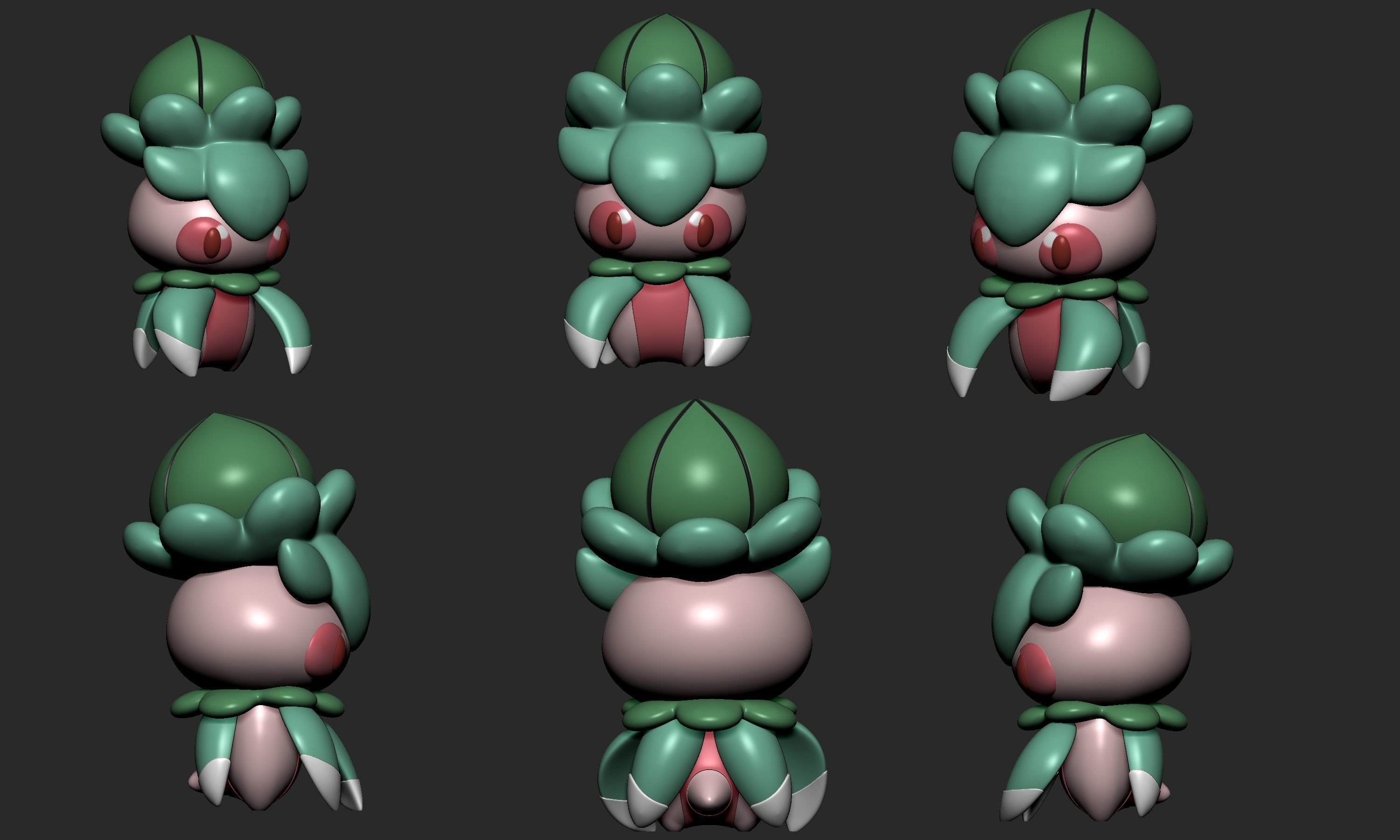 Pokemon - Fomantis with 2 poses 3D print model_2