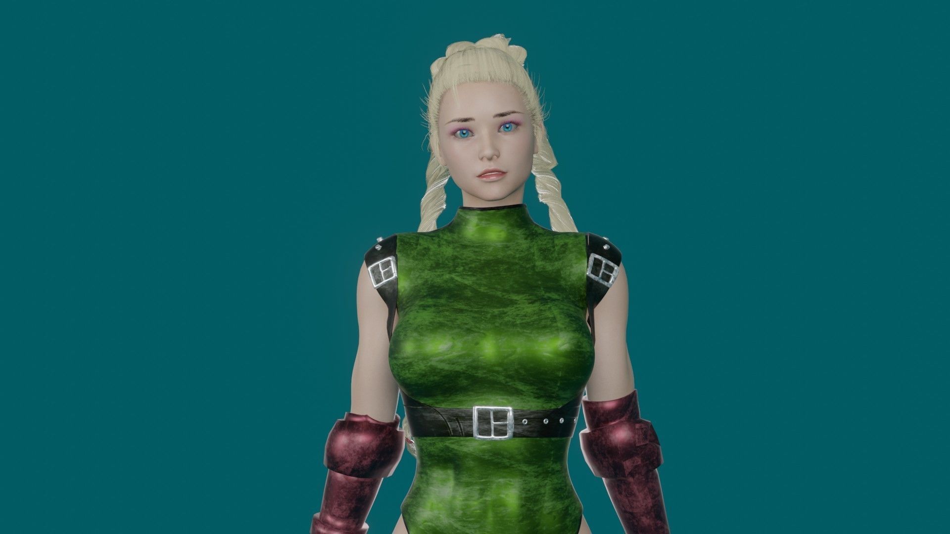 Cammy - Or Fight Pack - Game Ready - Low poly 3d Character Low-poly 3D model_22