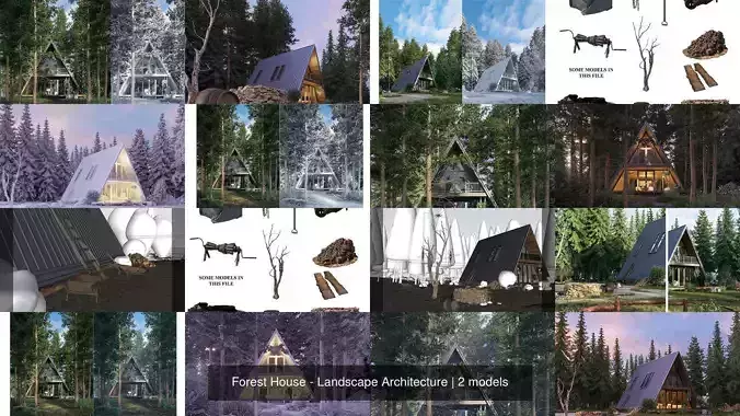 Forest House - Landscape Architecture 3D Model Collection