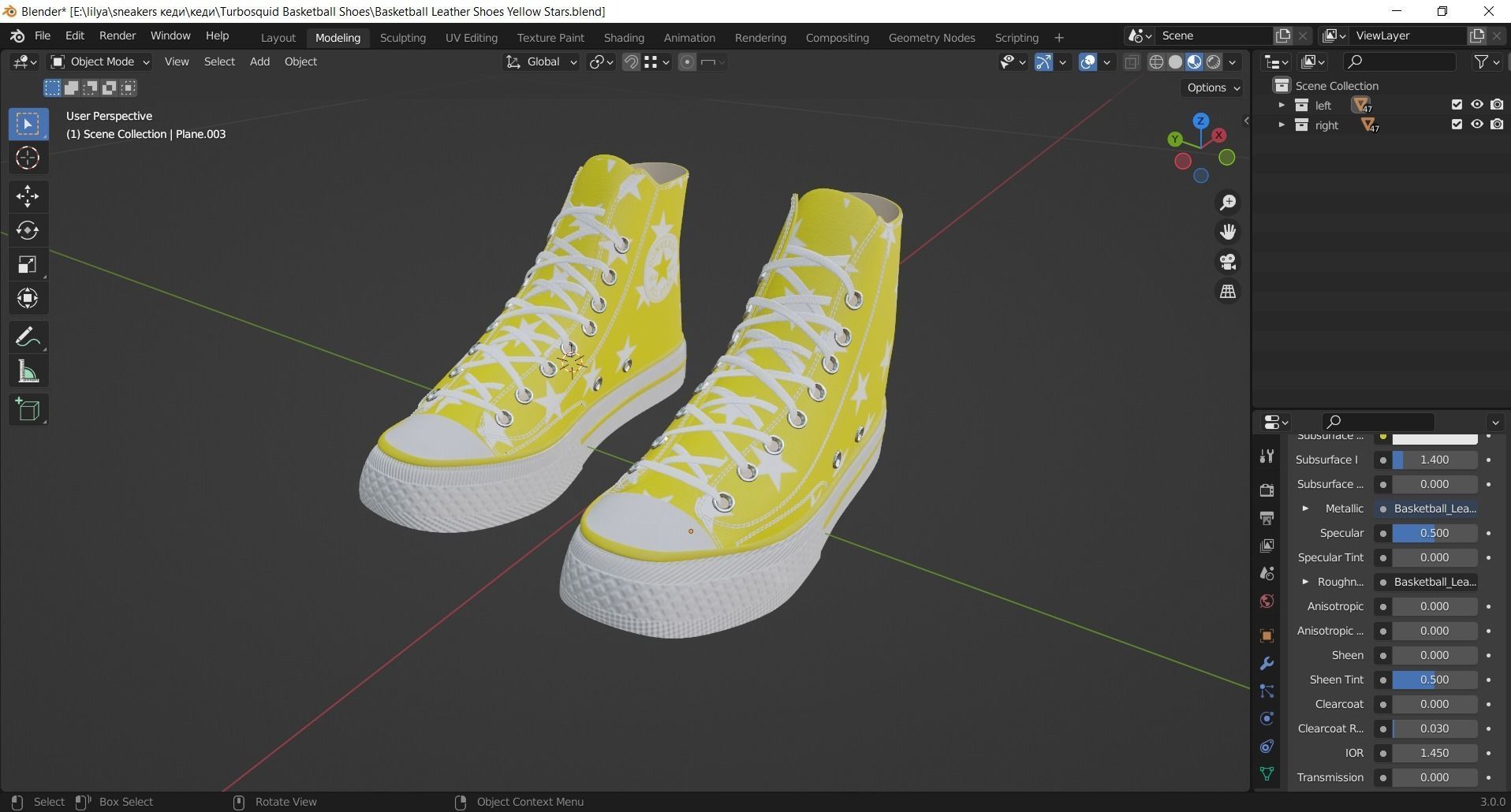 Basketball Leather Shoes Converse All Star Yellow Stars 3D model_13