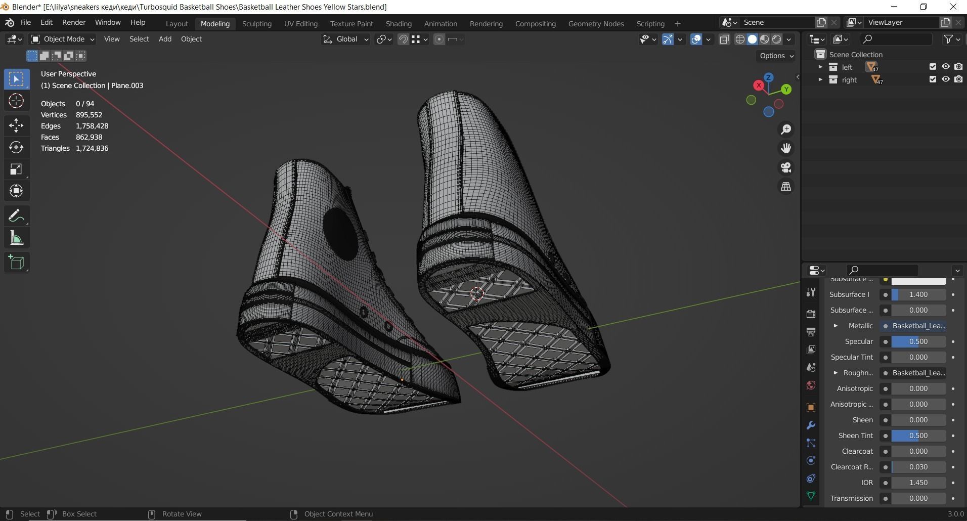 Basketball Leather Shoes Converse All Star Yellow Stars 3D model_15