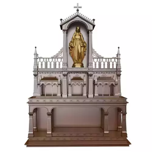 wooden christian altar luxury golden statue of god