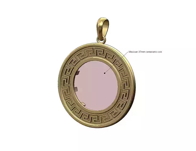 Mexican Centenario 37mm coin bezel pendant frame 3D print model