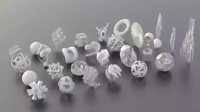 Abstract Geometric Shape Design Collection Kitbash Pack 3D model