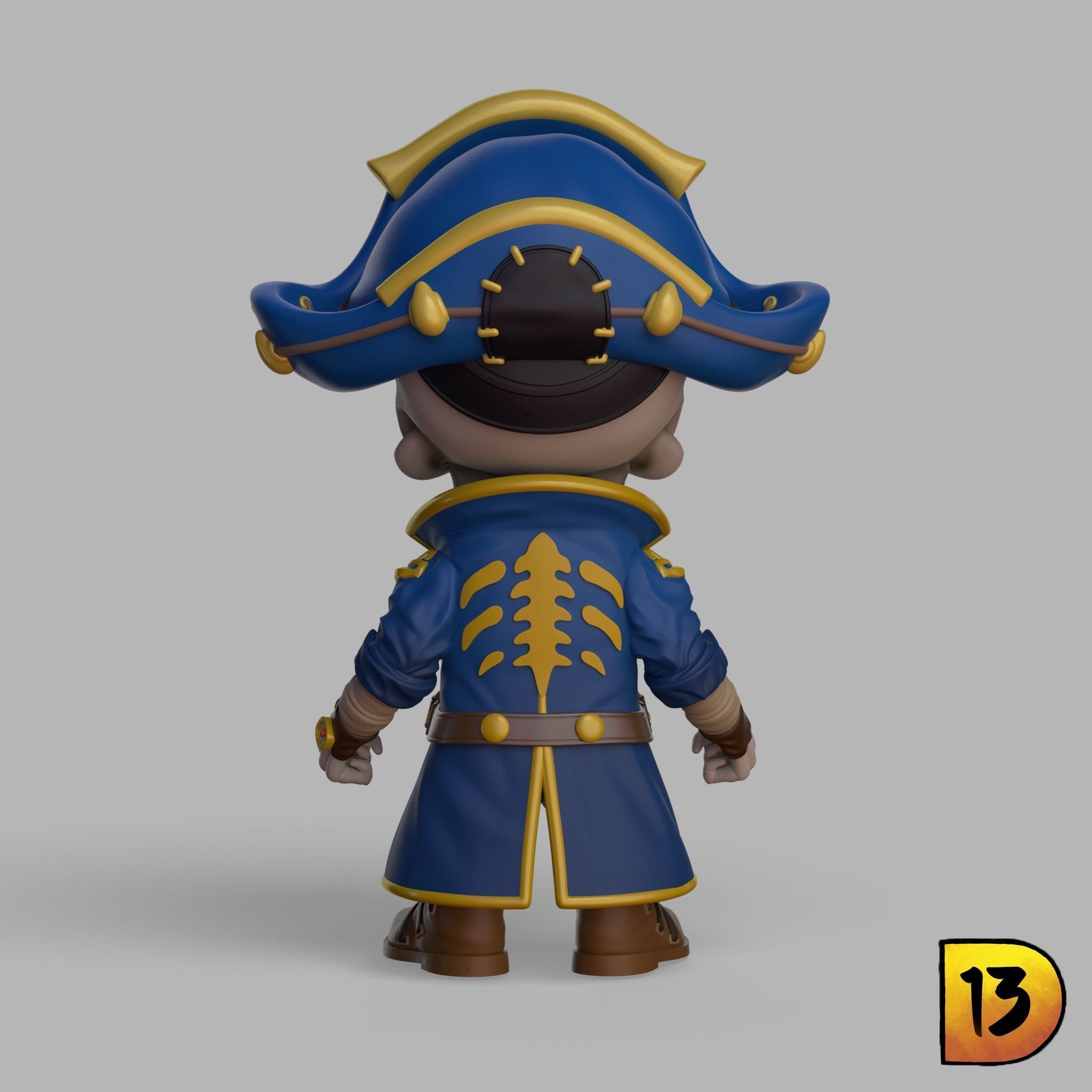 MiniPrint R003 - Skull Pirate 3D print model_3