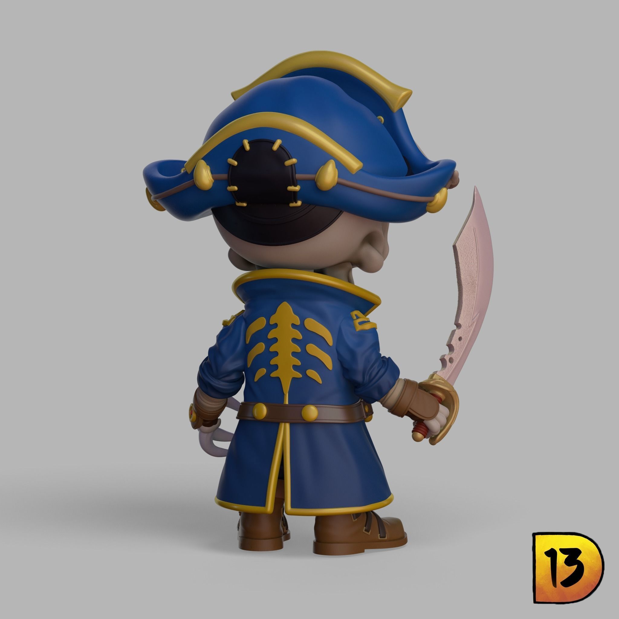 MiniPrint R003 - Skull Pirate Full 3D print model_3