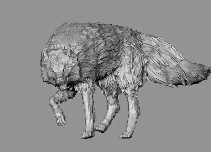Fenrir and Odin in Norse mythology 3D print model