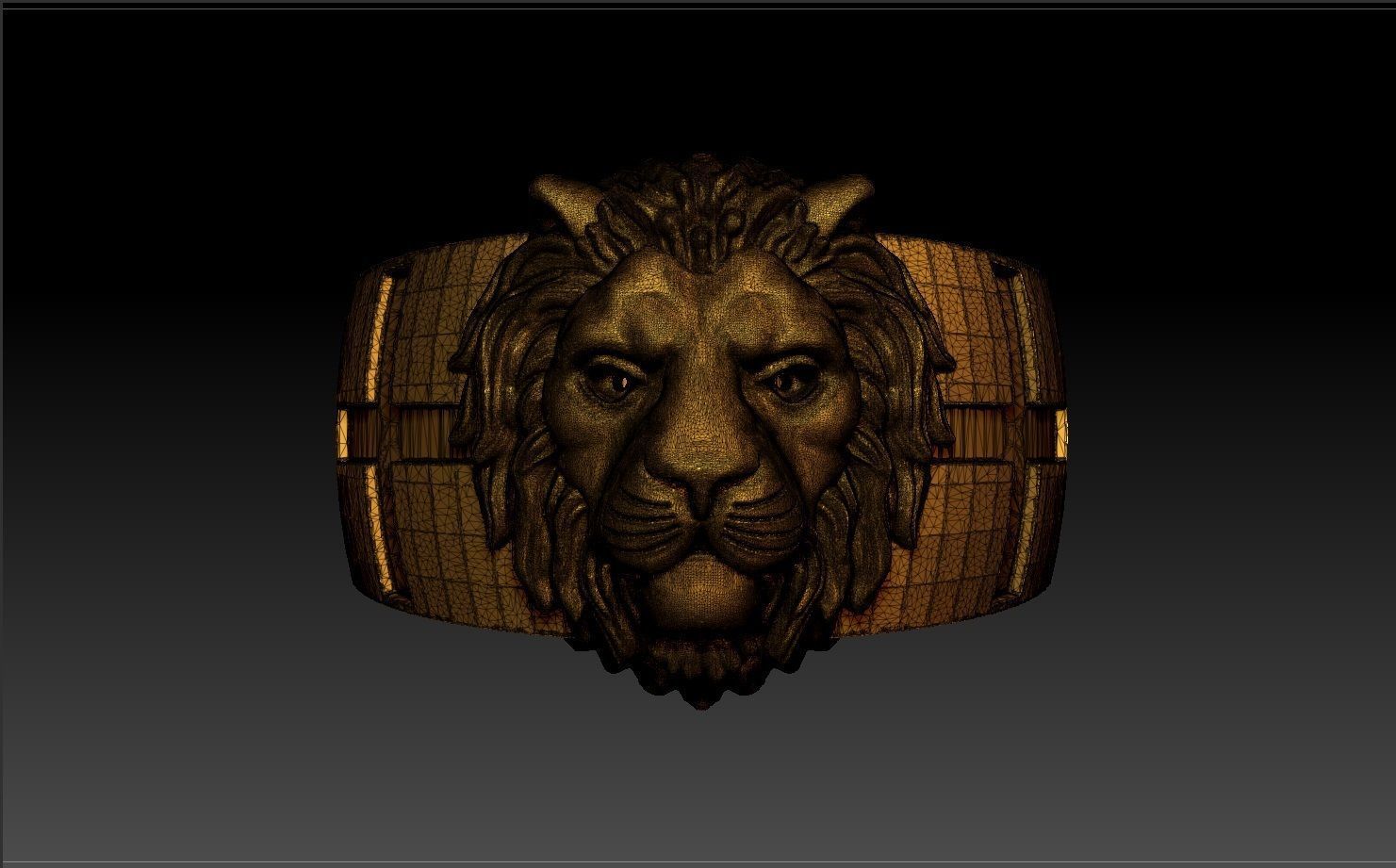 LION MENS RING 3D print model_12