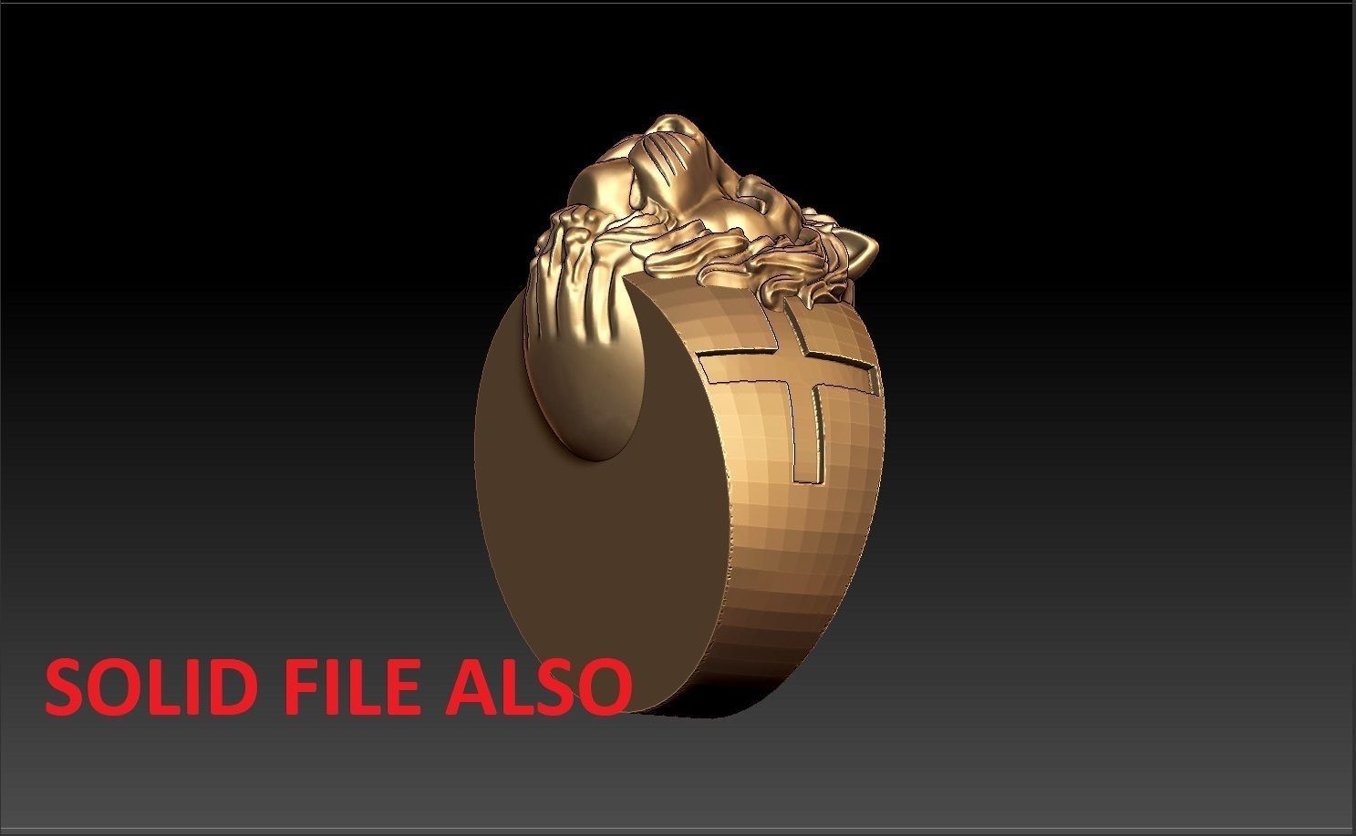 LION MENS RING 3D print model_5