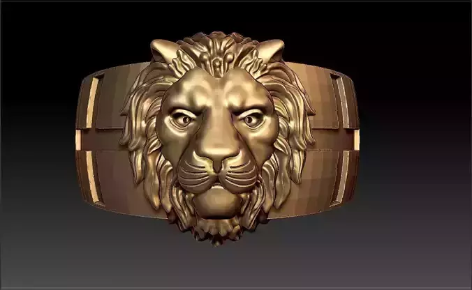 LION MENS RING
