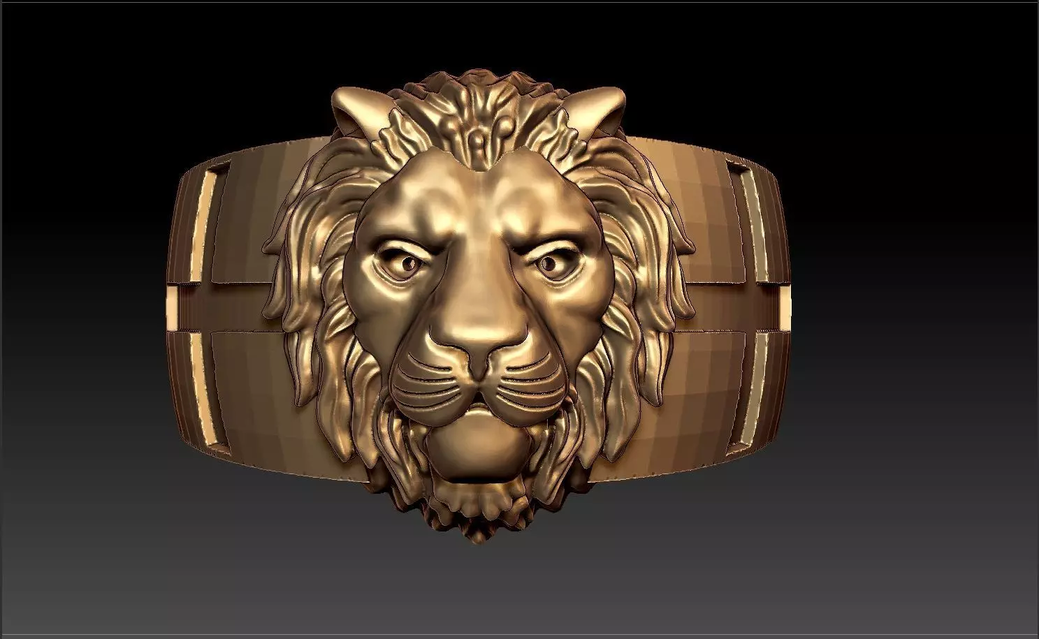 LION MENS RING 3D print model_0
