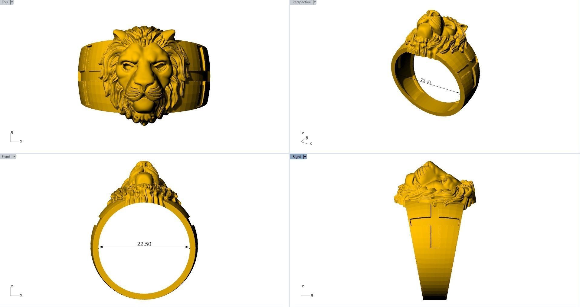 LION MENS RING 3D print model_9