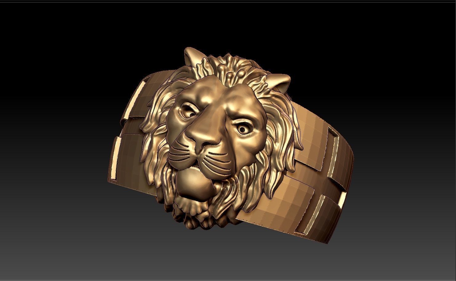 LION MENS RING 3D print model_1