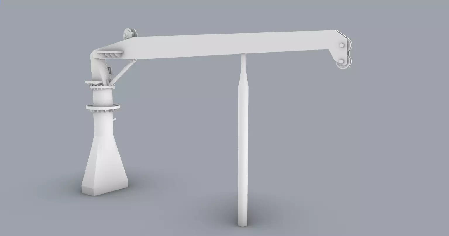 LNG Ships Deck Crane 2 Low-poly 3D model