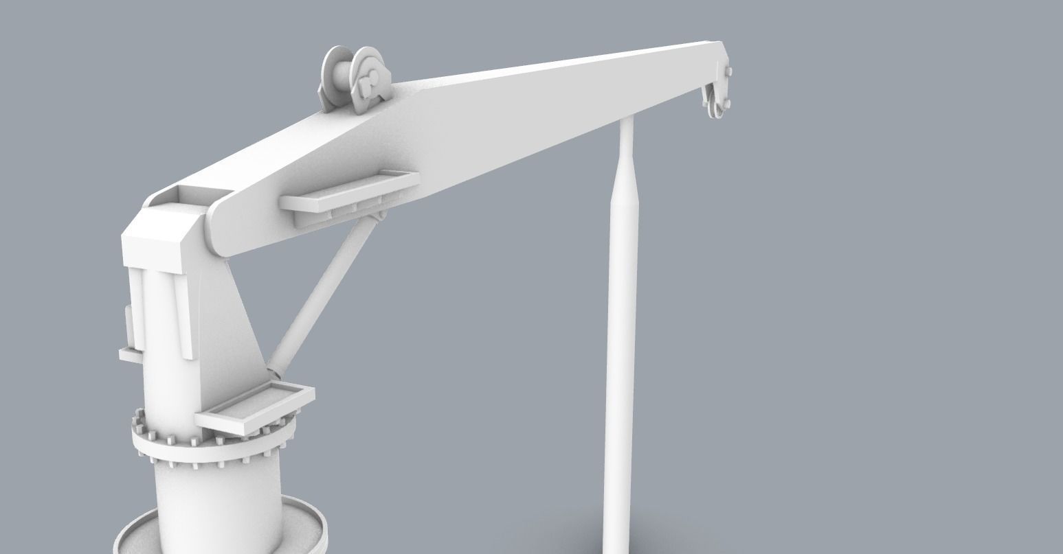 LNG Ships Deck Crane 2 PM 3D print model_5