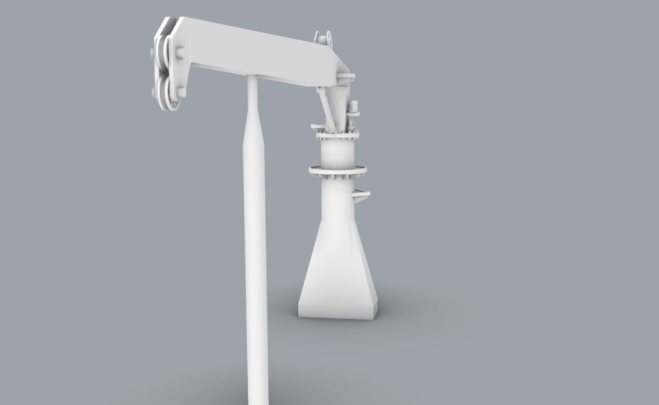 LNG Ships Deck Crane 2 PM 3D print model_1