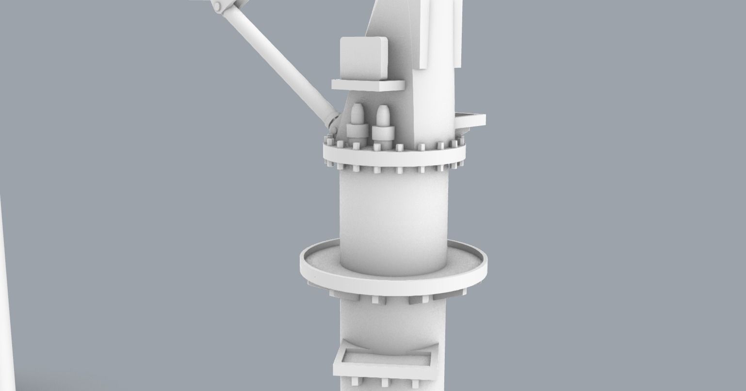 LNG Ships Deck Crane 2 PM 3D print model_4