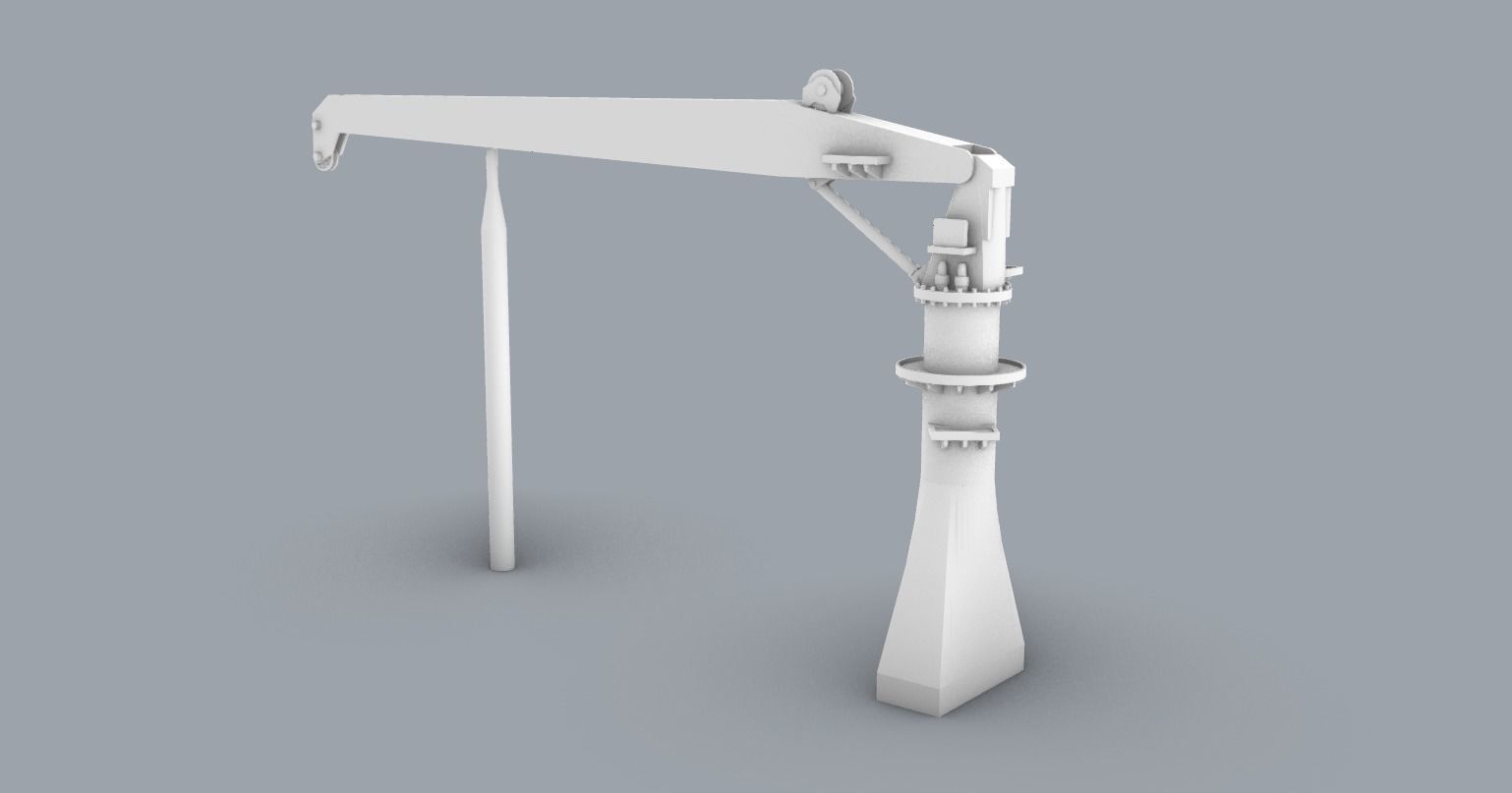LNG Ships Deck Crane 2 PM 3D print model_2