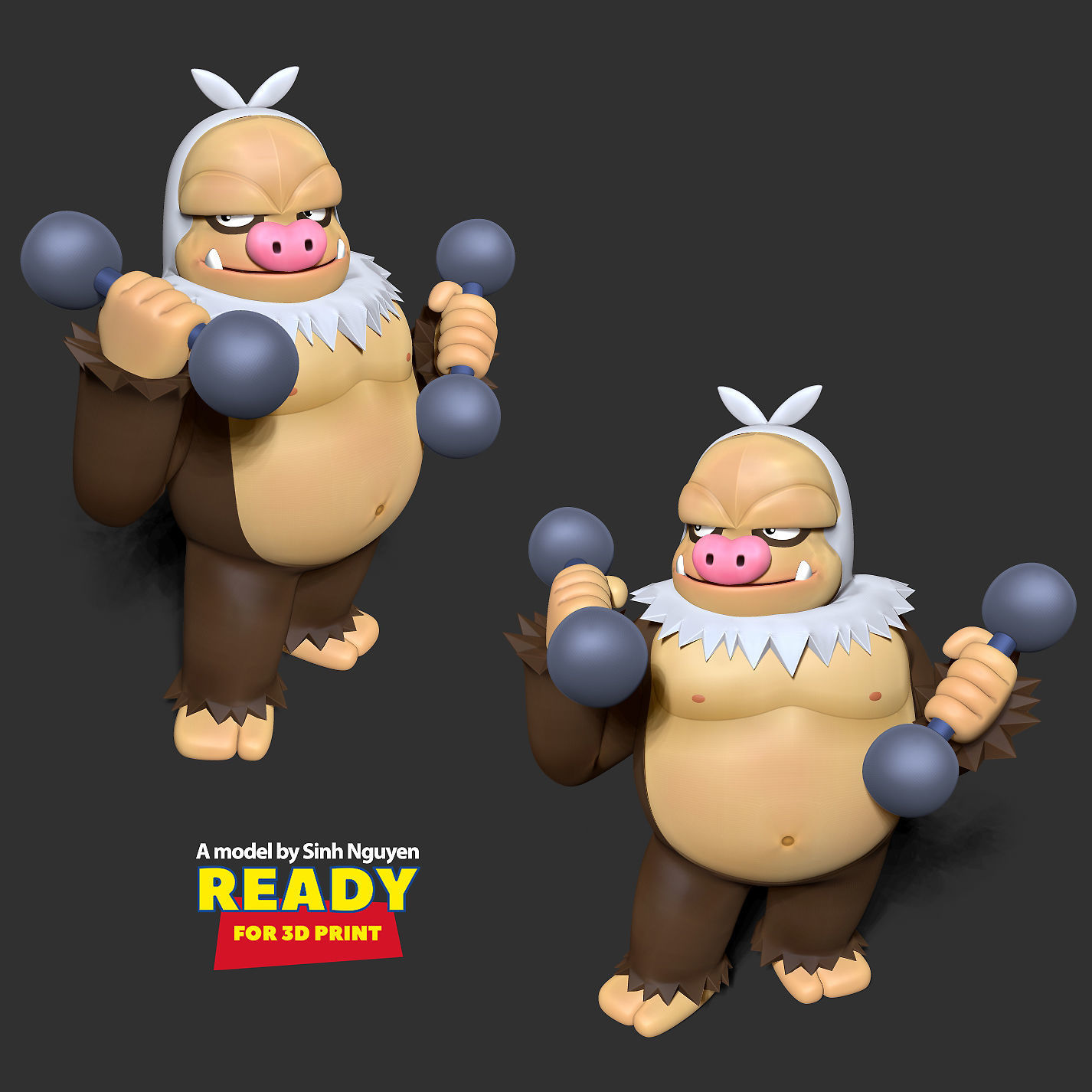 Slaking - Pokemon Fanart 3D print model_3