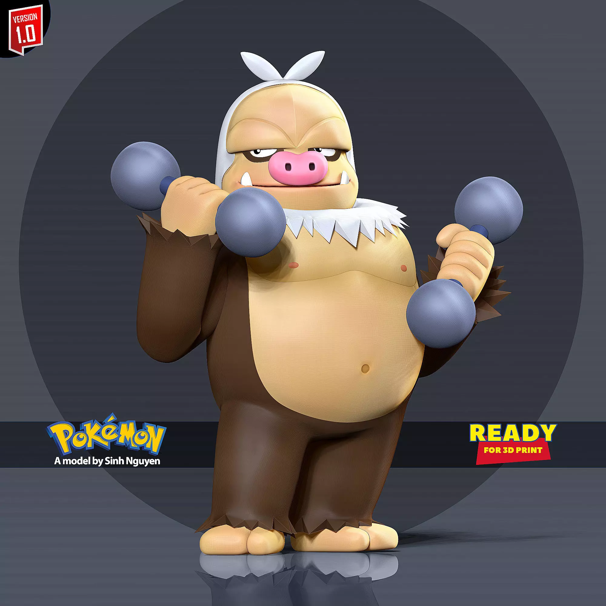 Slaking - Pokemon Fanart 3D print model_0