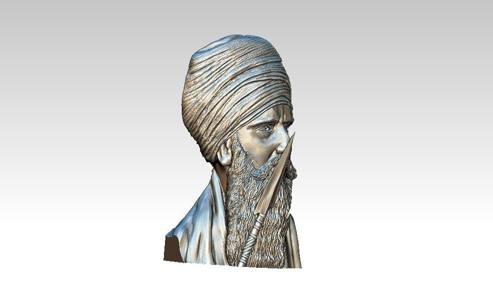 Bhindranwale Portrait  3D print model_2