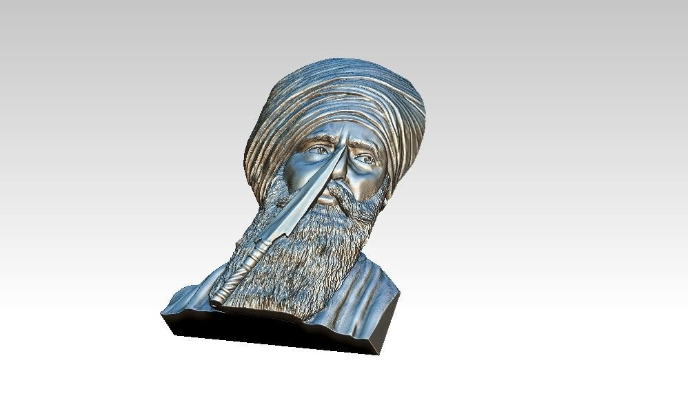 Bhindranwale Portrait  3D print model_3