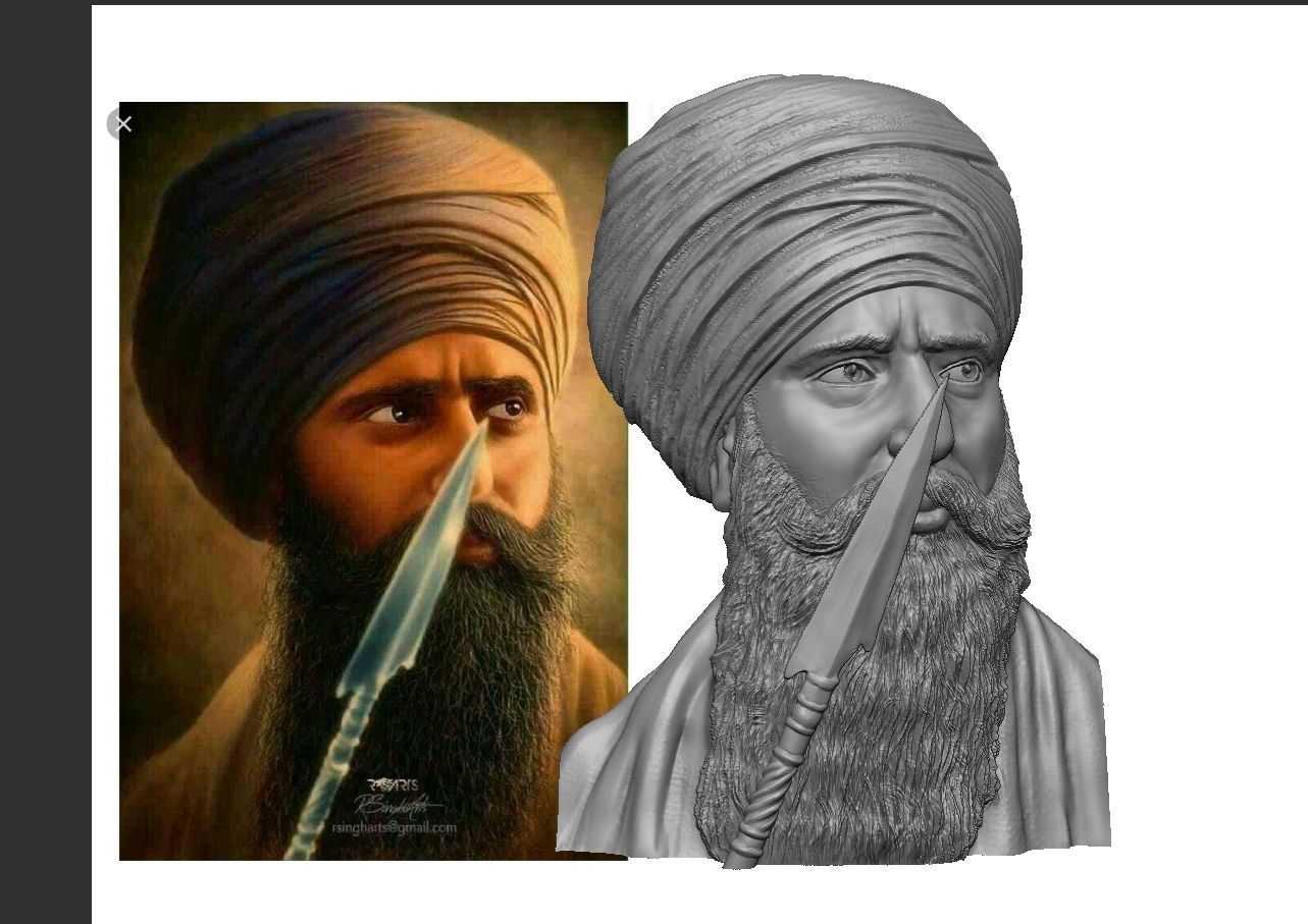 Bhindranwale Portrait  3D print model_5