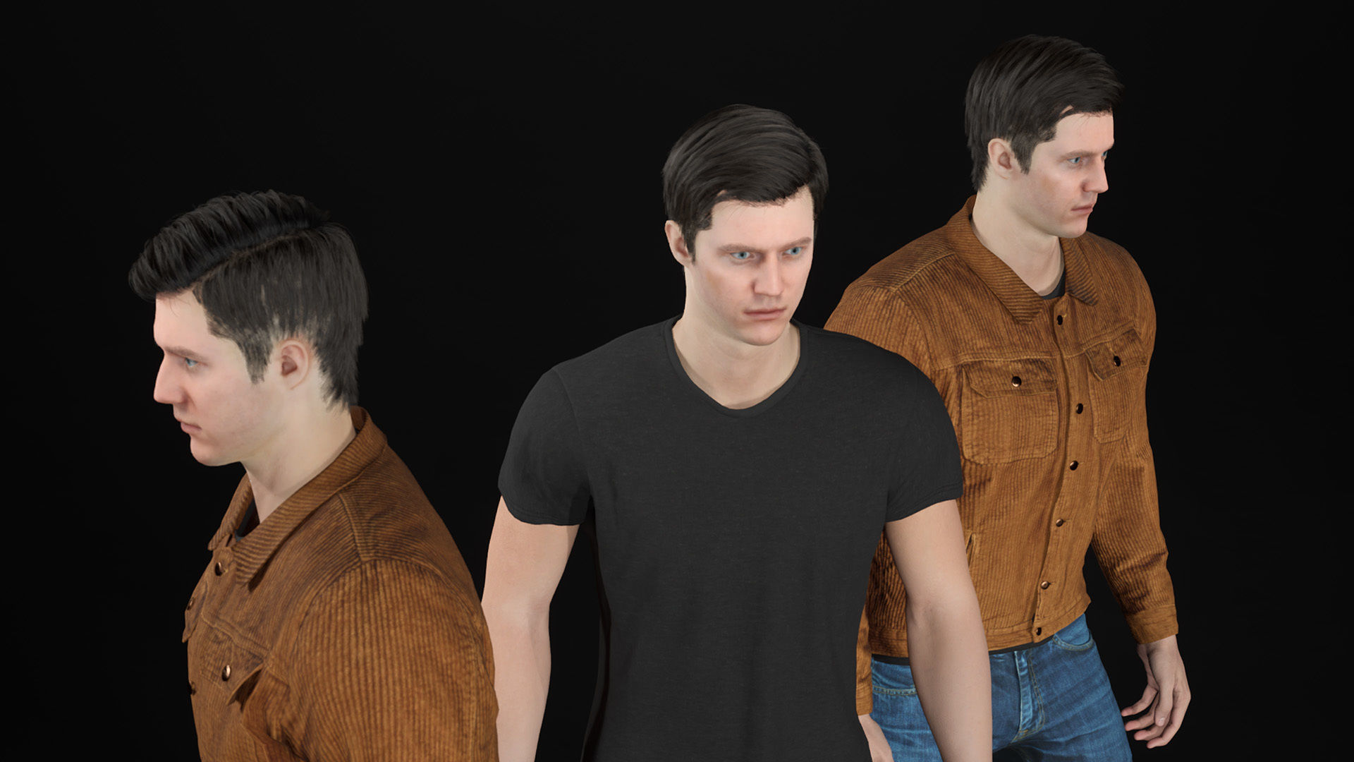 Man - Autumn Outfit 8 - Modular - Rigged Low-poly 3D model_21