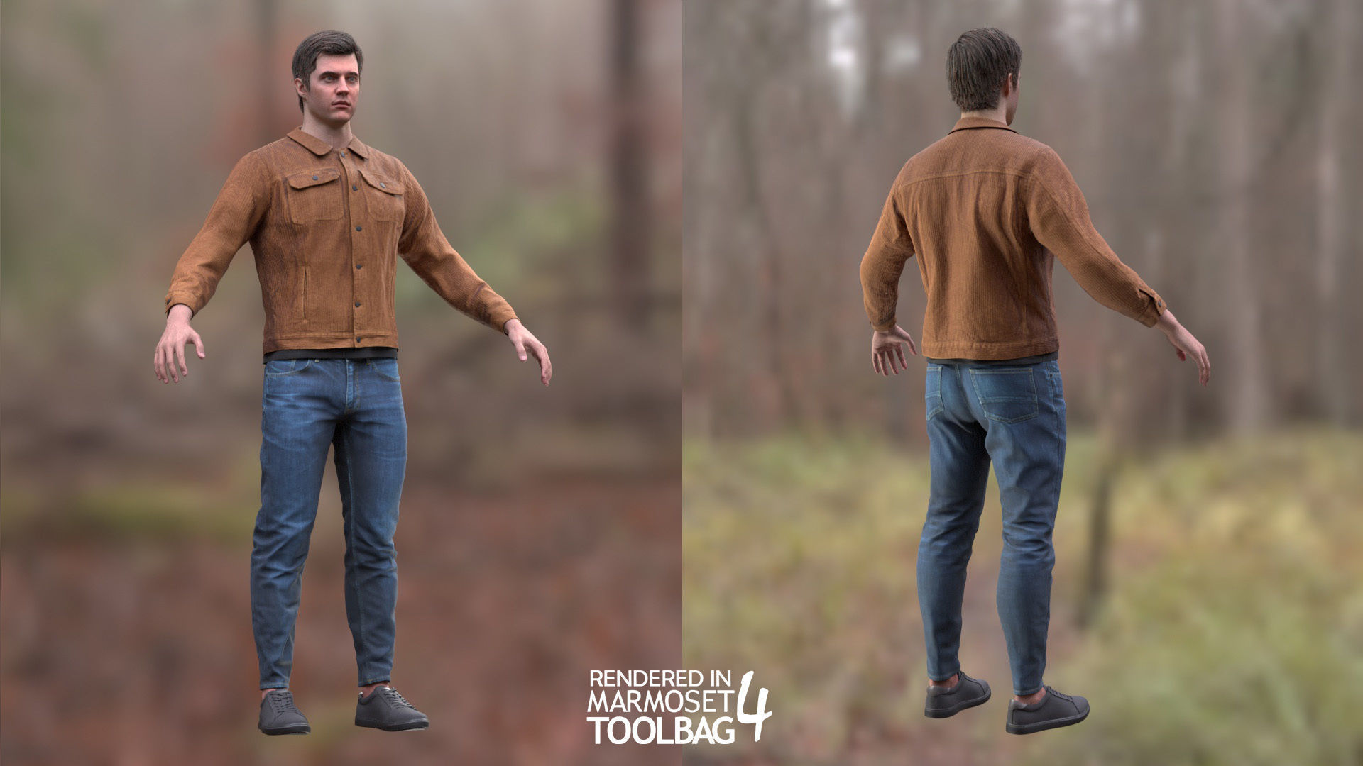 Man - Autumn Outfit 8 - Modular - Rigged Low-poly 3D model_8