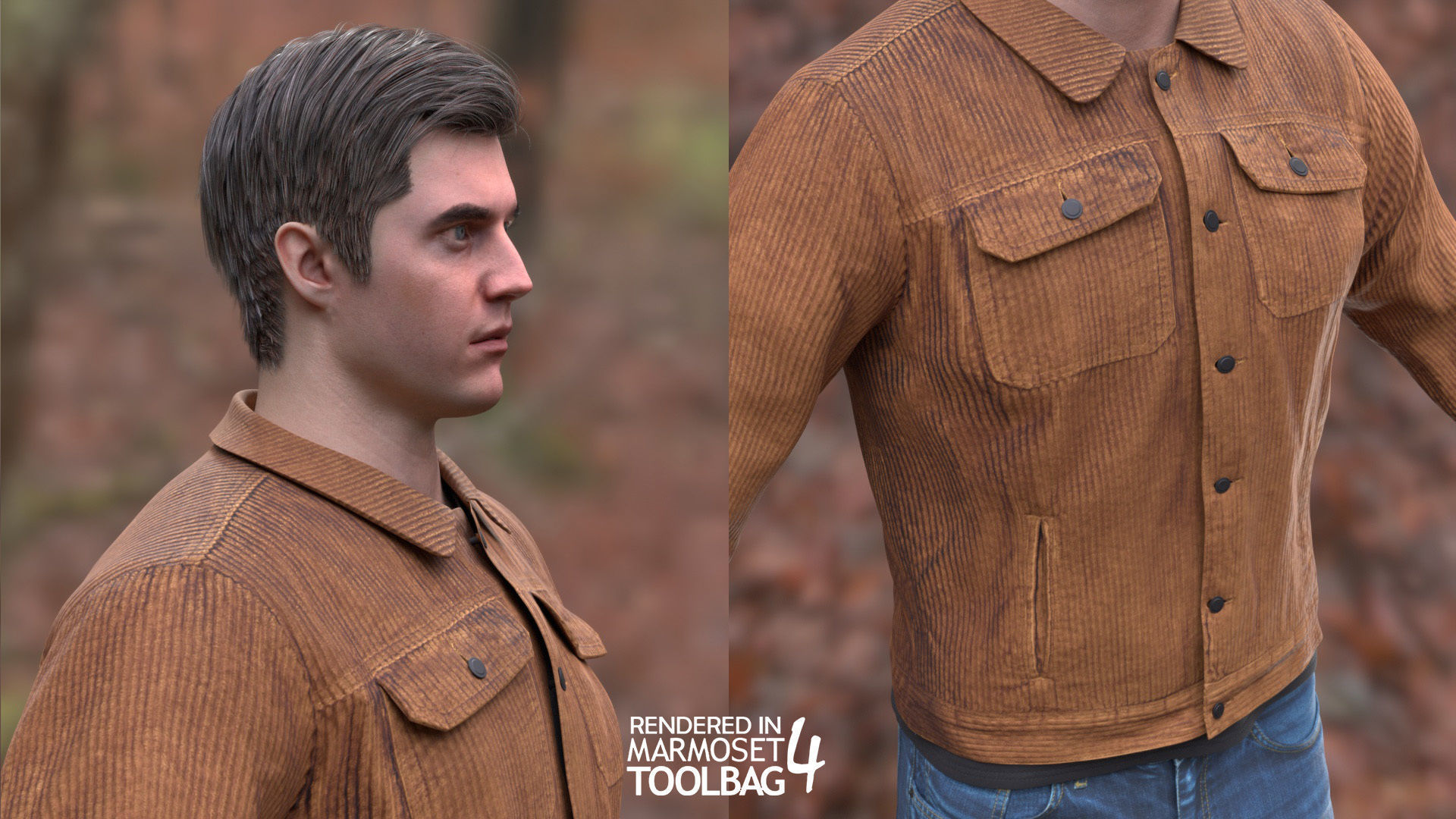 Man - Autumn Outfit 8 - Modular - Rigged Low-poly 3D model_11