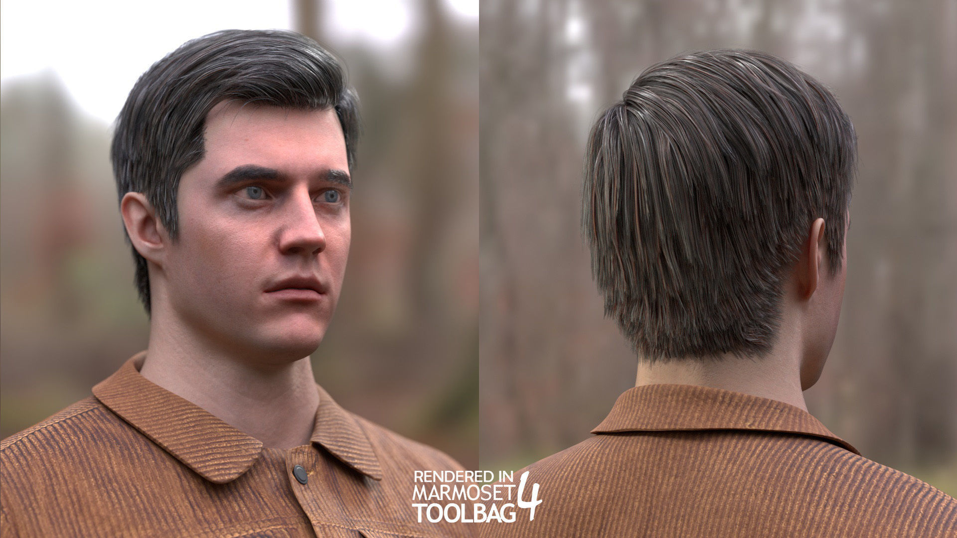 Man - Autumn Outfit 8 - Modular - Rigged Low-poly 3D model_10