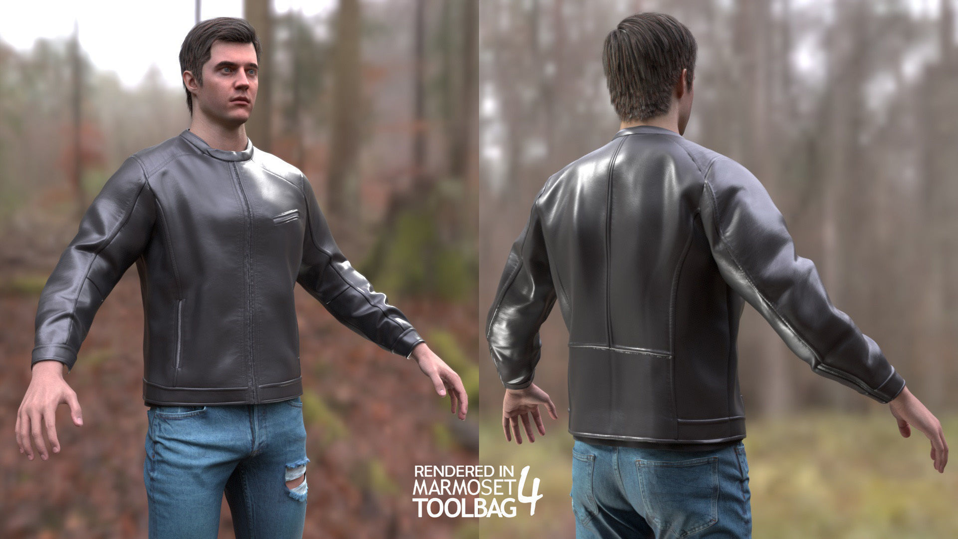 Man - Autumn Outfit 10 - Modular - Rigged Low-poly 3D model_4