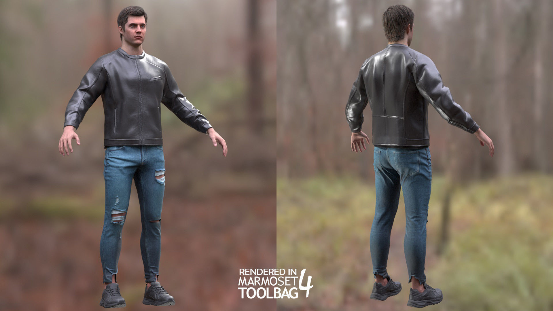 Man - Autumn Outfit 10 - Modular - Rigged Low-poly 3D model_6