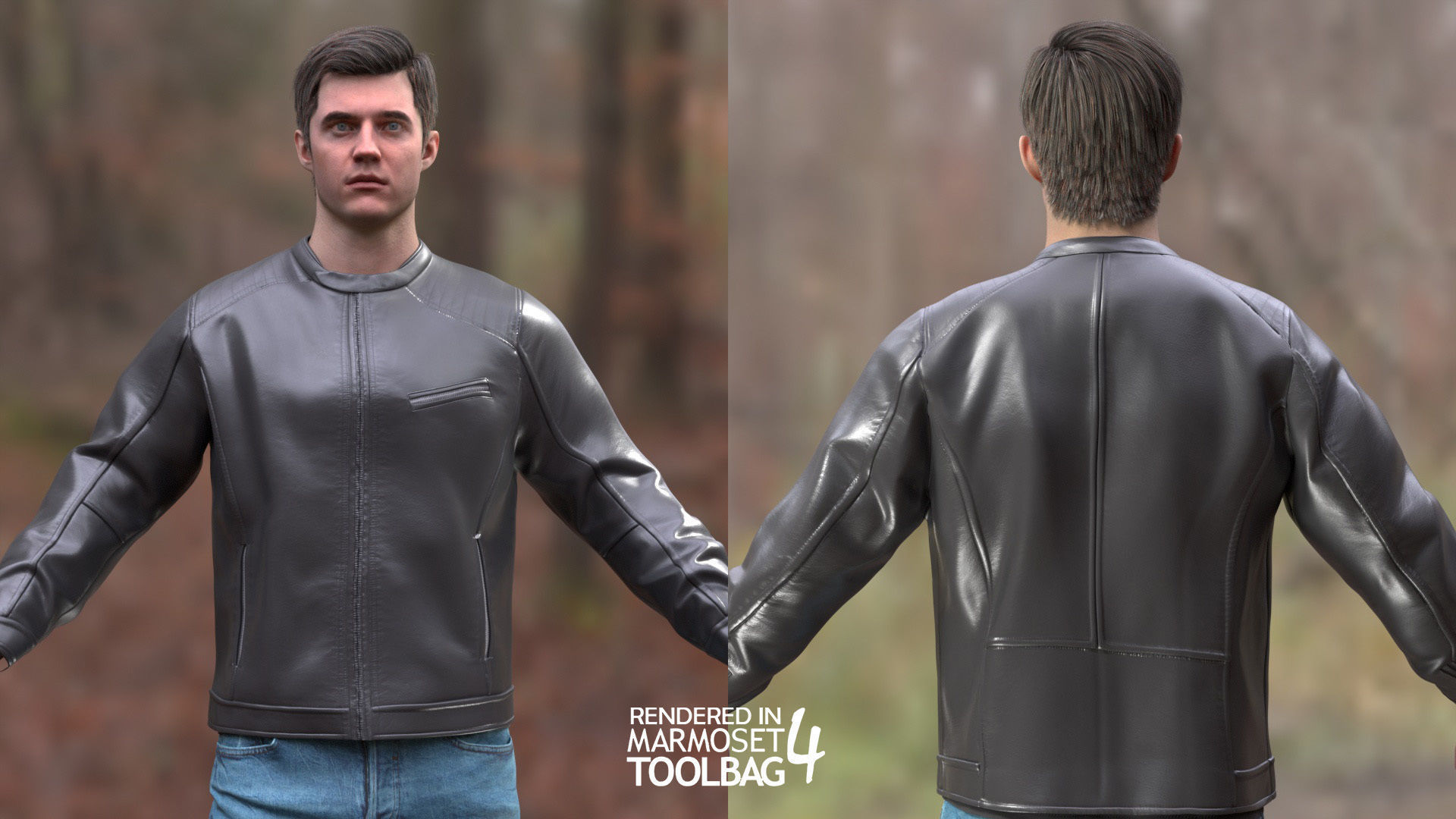 Man - Autumn Outfit 10 - Modular - Rigged Low-poly 3D model_9